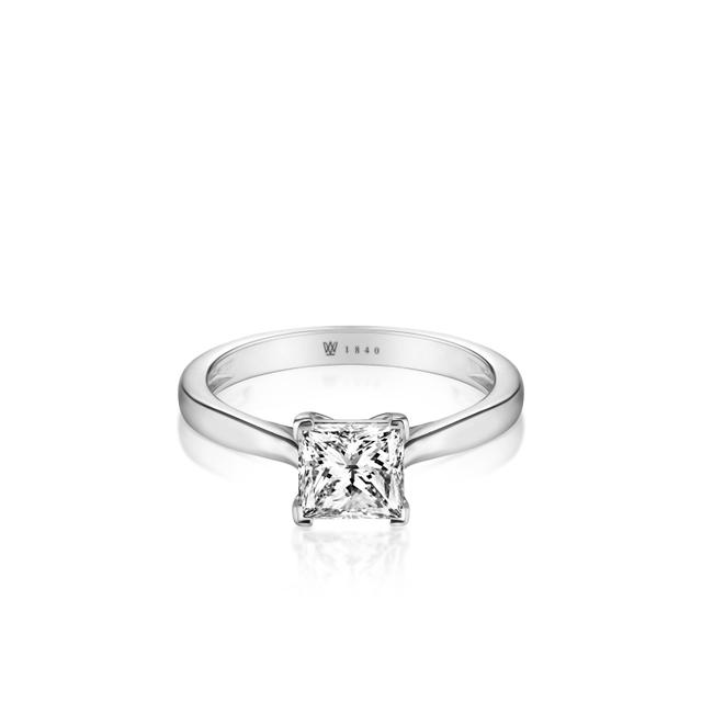 Pierścionek zaręczynowy białe złoto Niezwykły