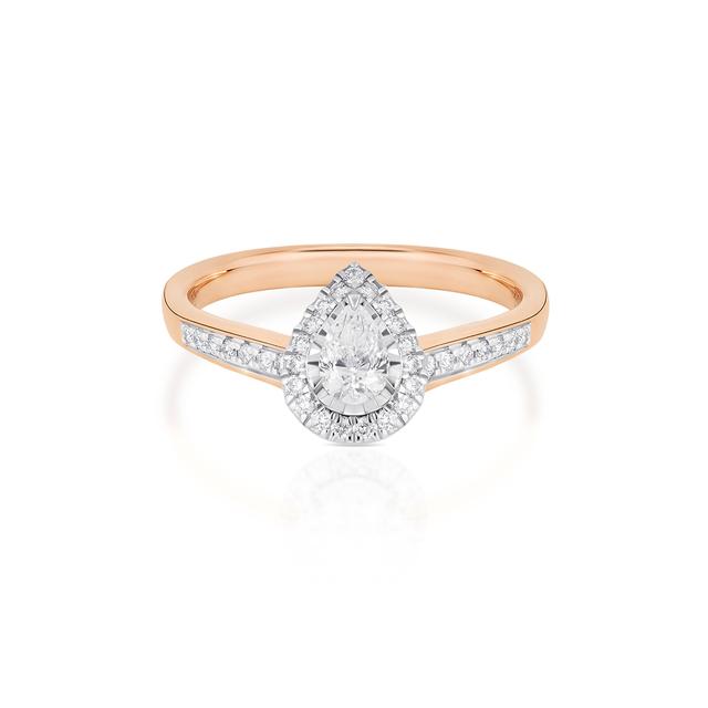 Pierścionek złoty bicolor z brylantem i diamentami