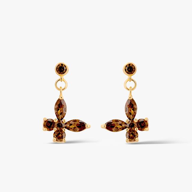 Kolczyki srebrne pozłacane z cyrkoniami