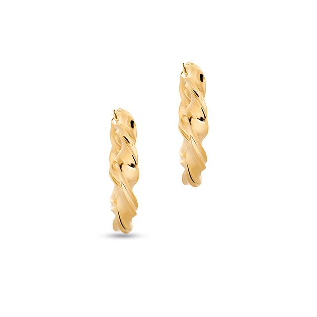 Kolczyki złote skręcone koła