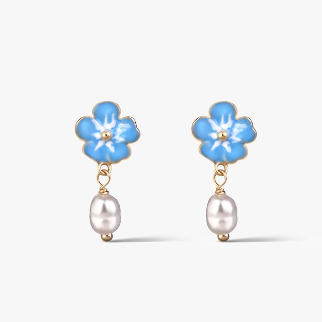 Kolczyki złote z perłą