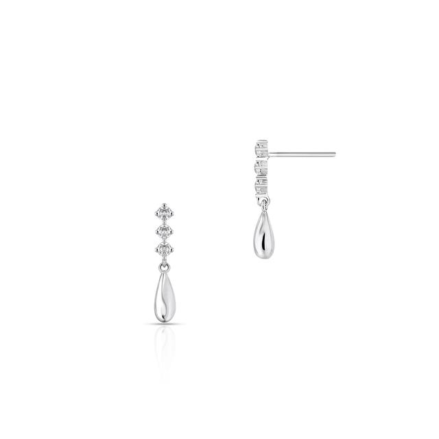 Kolczyki srebrne kropla z cyrkoniami