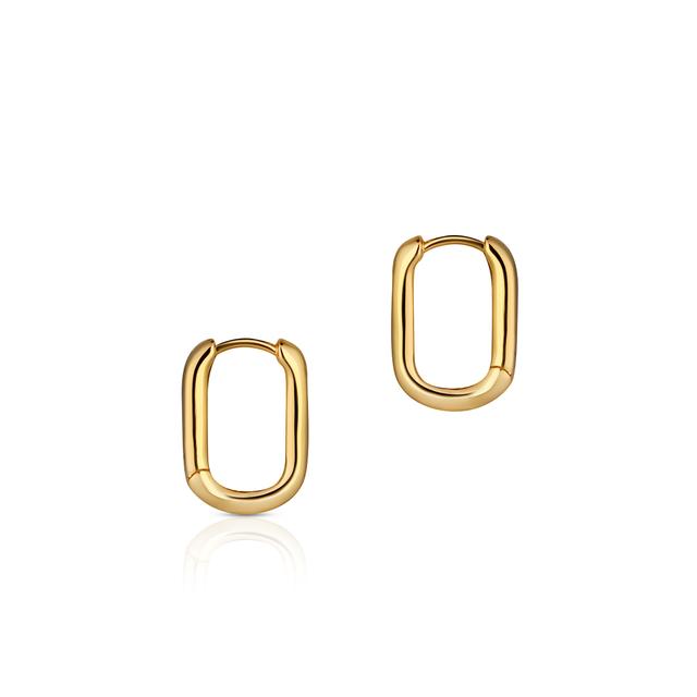 Kolczyki srebrne pozłacane geometryczne