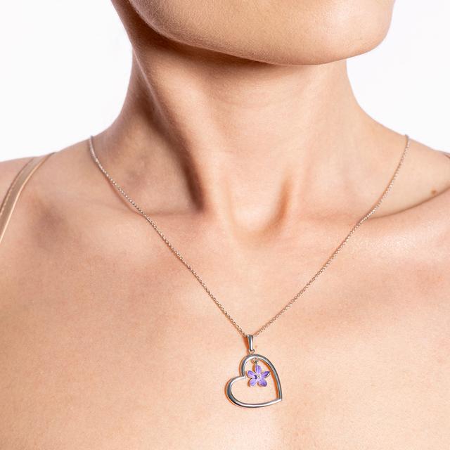 Wisiorek srebrny Kwiaty Nocy Fioletowy Bez