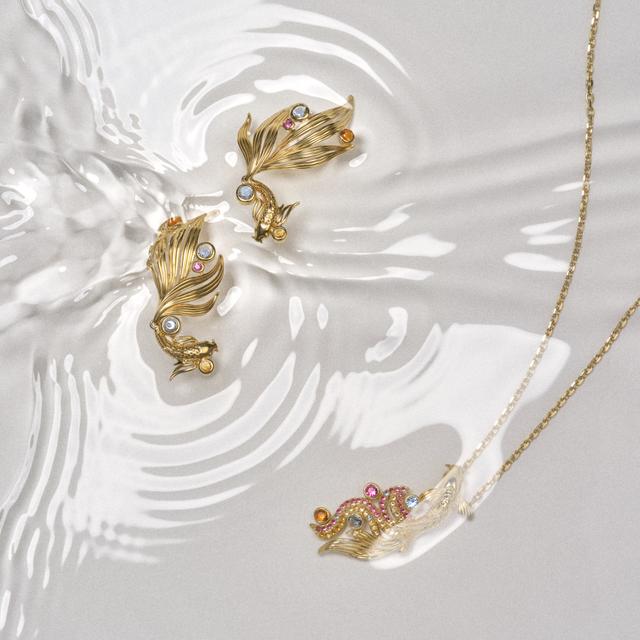 Kolczyki srebrne KOI