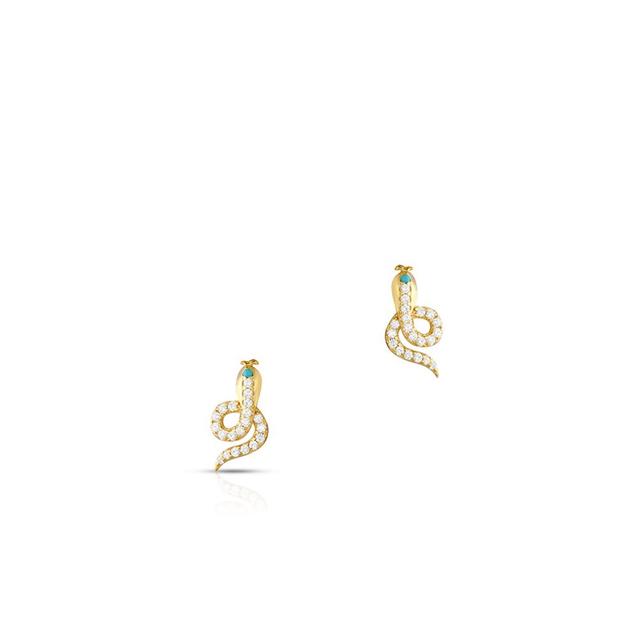 Kolczyki srebrne pozłacane Laguna