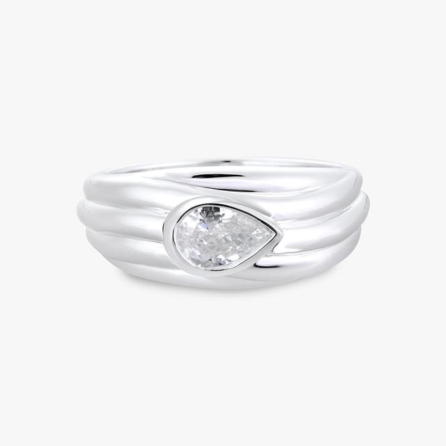 Pierścionek srebrny z cyrkonią