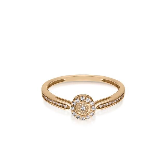 Pierścionek złoty z diamentami