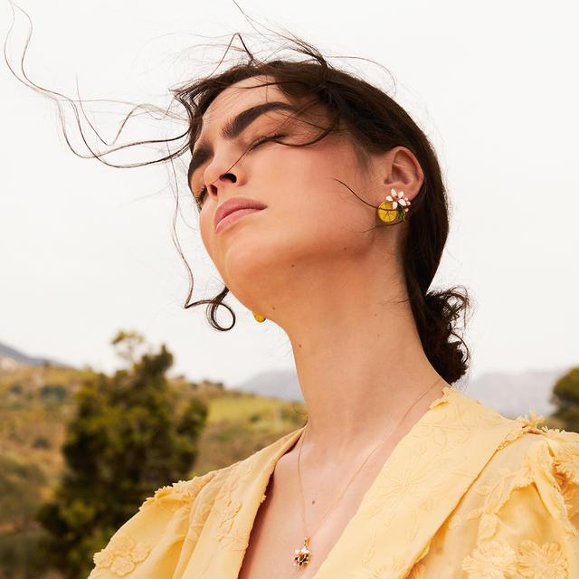 Kolczyki srebrne Kwiaty Nocy Cytrusy