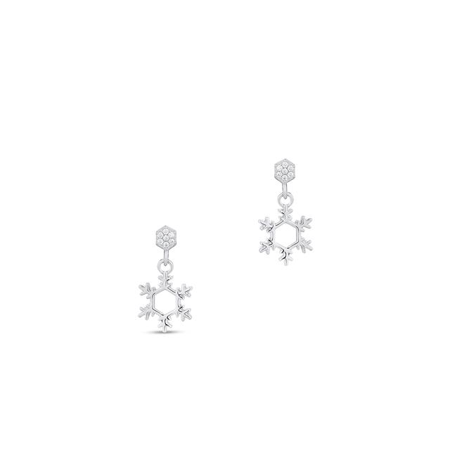 Kolczyki srebrne z motywem śnieżynki