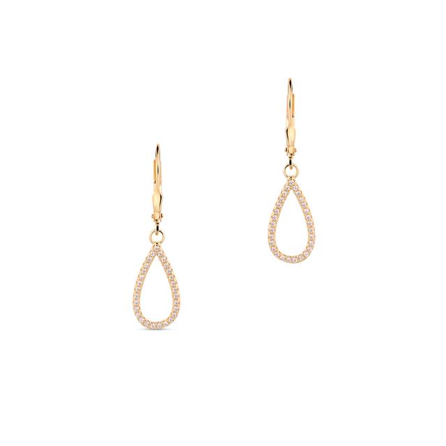 Kolczyki srebrne pozłacane z cyrkoniami