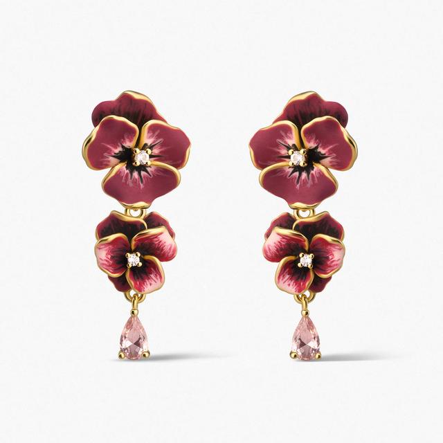 Kolczyki srebrne Kwiaty Nocy Bratki