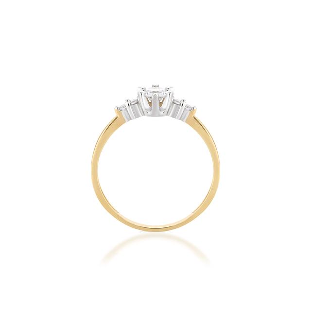 Pierścionek złoty z cyrkoniami