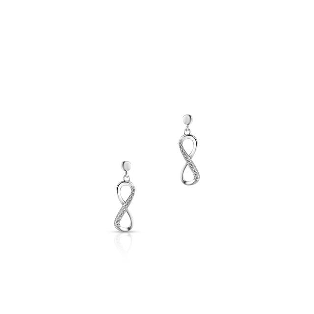 Kolczyki srebrne symbol nieskończoności