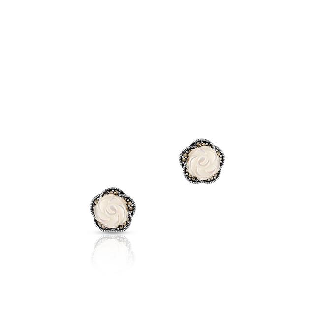 Kolczyki srebrne z markasytami