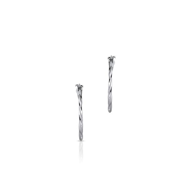 Kolczyki srebrne plecione koła