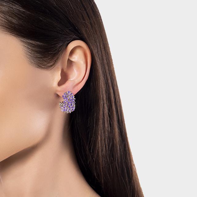 Kolczyki srebrne Kwiaty Nocy Fioletowy Bez