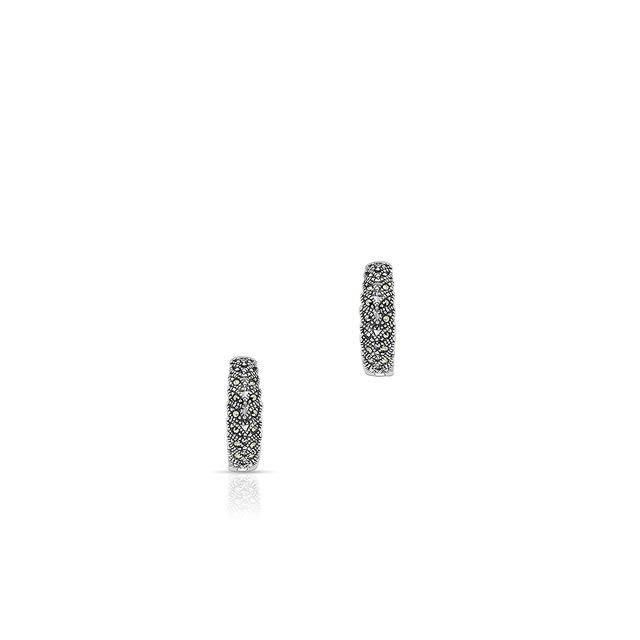 Kolczyki srebrne z markasytami