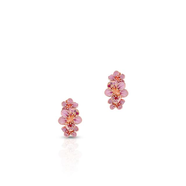 Kolczyki różowe złoto Kwiaty Nocy