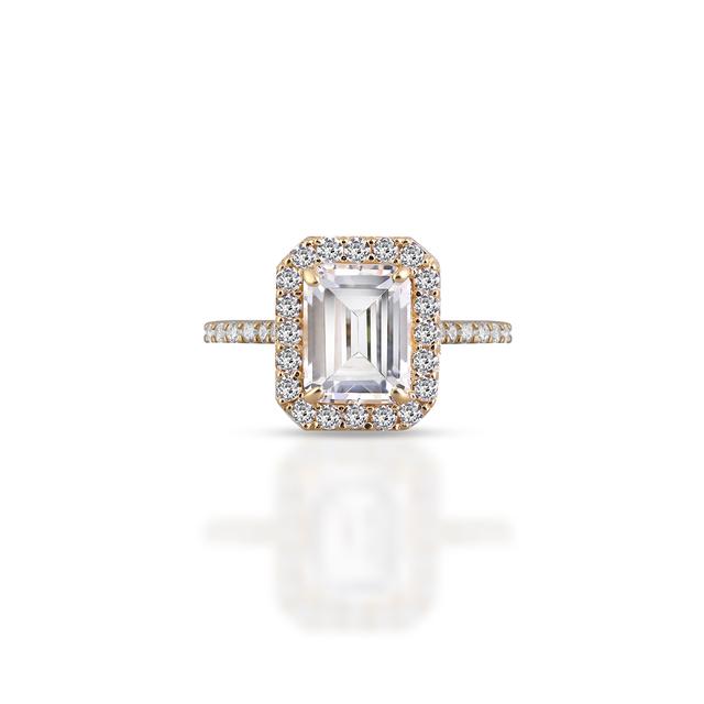 Pierścionek złoty z cyrkoniami