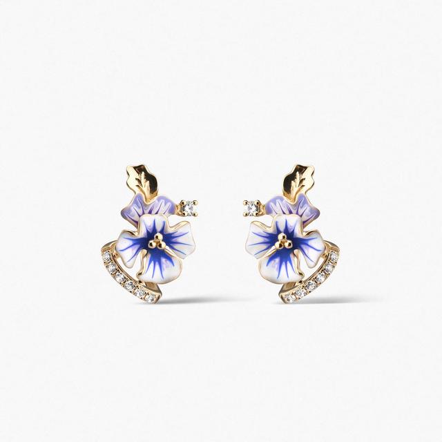 Kolczyki złote Kwiaty Nocy Bratki