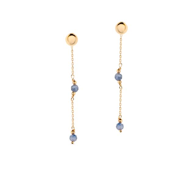 Kolczyki złote z kamieniem księżycowym