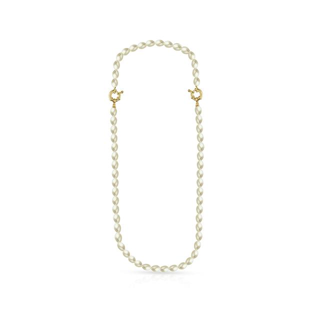 Naszyjnik srebrny pozłacany z perłami