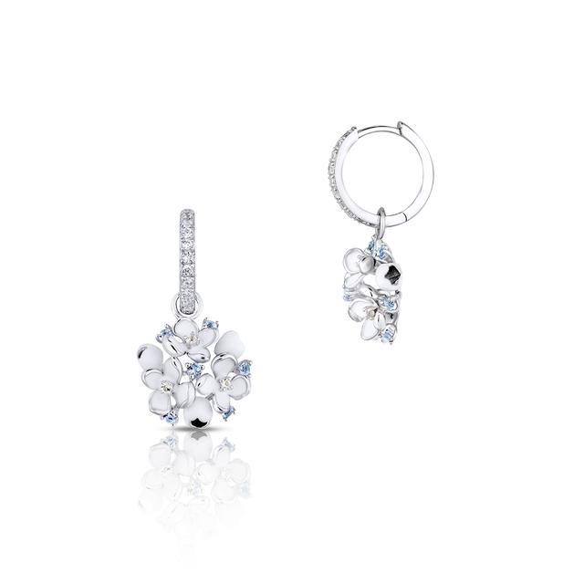 Kolczyki srebrne Kwiaty Nocy Biały Bez