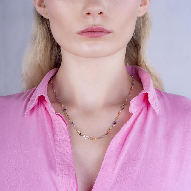 Naszyjnik złoty bicolor