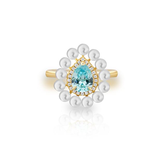 Pierścionek srebrny z perłami