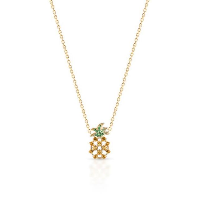 Naszyjnik srebrny pozłacany ananas