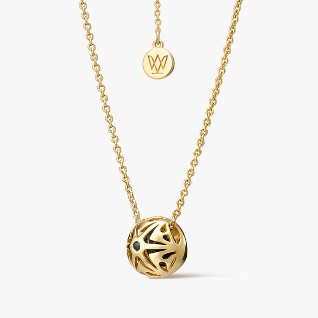 Naszyjnik srebrny z czarną cyrkonią i diamentem