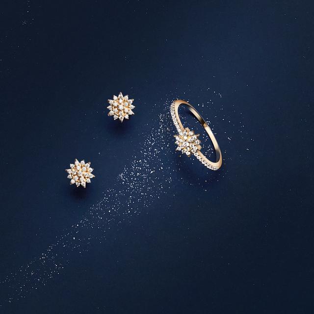 Kolczyki złote gwiazdki z cyrkoniami