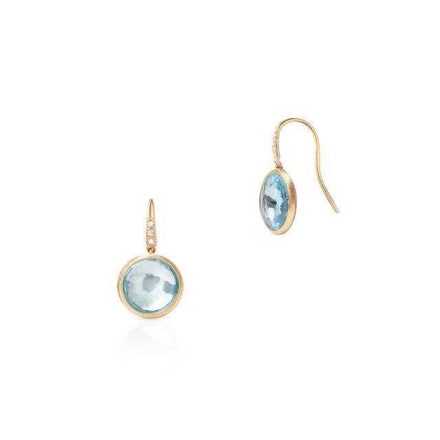 Kolczyki złote blue topaz i brylanty MARCO BICEGO