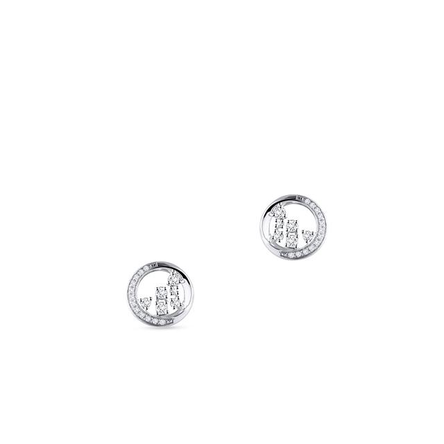 Kolczyki złote z diamentami Galaktyka