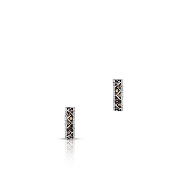 Kolczyki białe złoto z brązowymi brylantami