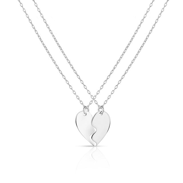 Naszyjnik srebrny dwie połówki serca