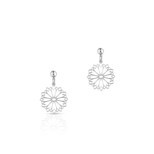 Kolczyki srebrne ażurowy kwiat