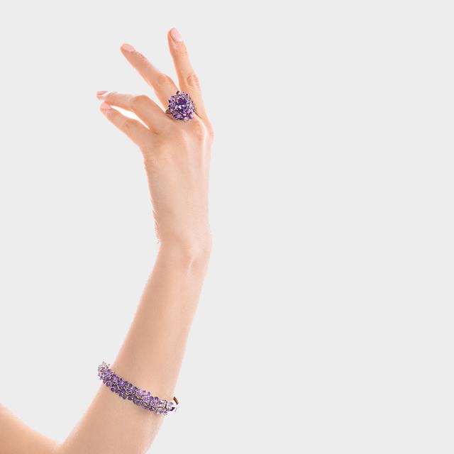 Bransoletka srebrna Kwiaty Nocy Fioletowy Bez