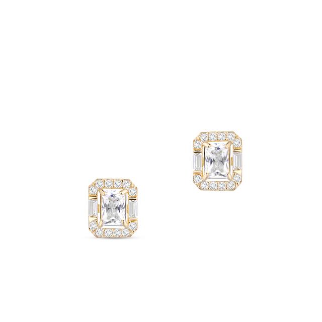 Kolczyki złote z cyrkoniami