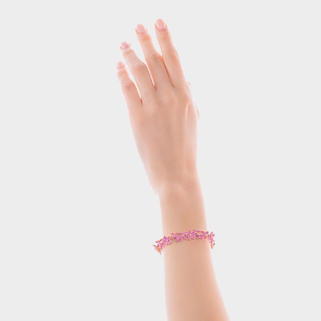 Bransoletka srebrna Kwiaty Nocy Różowy Bez