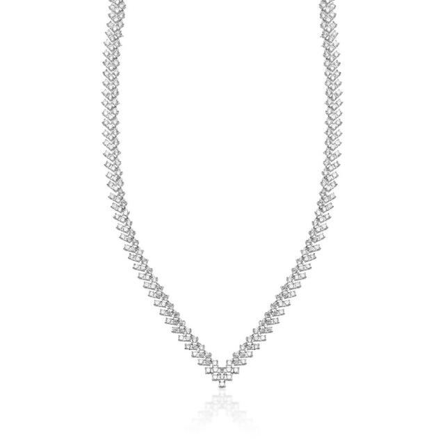 Naszyjnik mosiężny z cyrkoniami