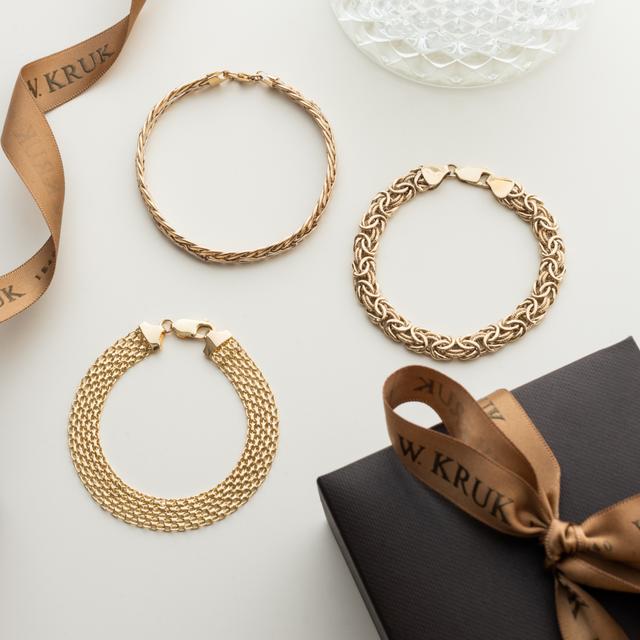 Złota bransoletka bismarck