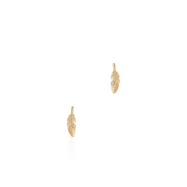 Kolczyki złote piórka