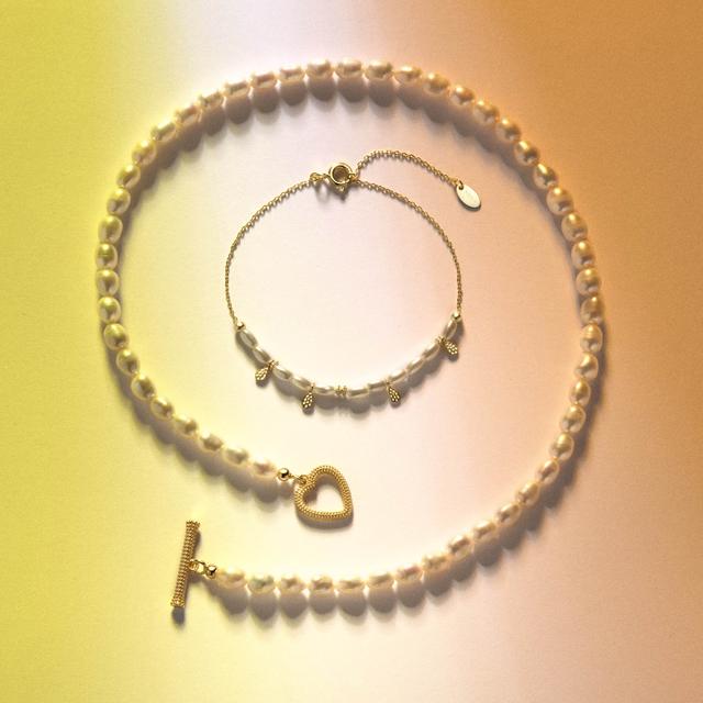 Naszyjnik  srebrny z perłami