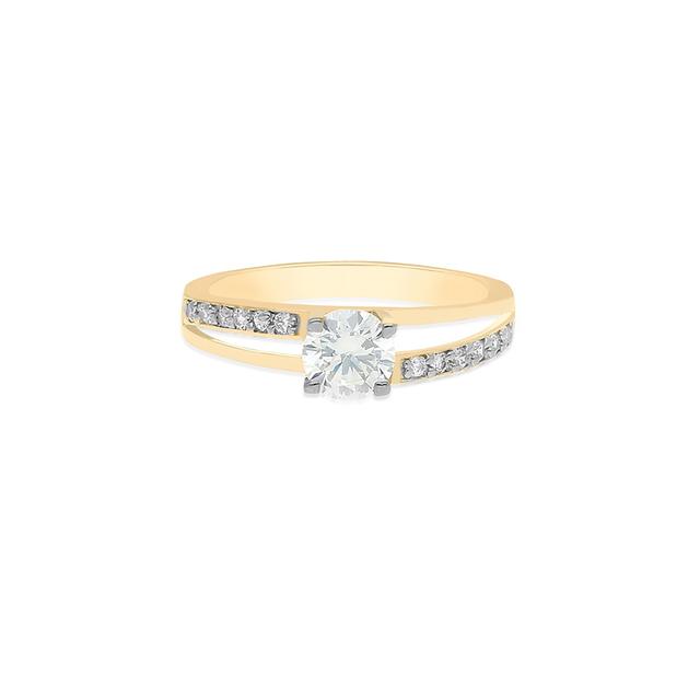 Pierścionek złoty z cyrkoniami