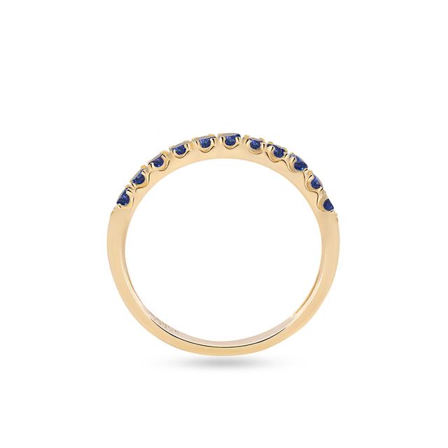Pierścionek złoty z szafirami Trio