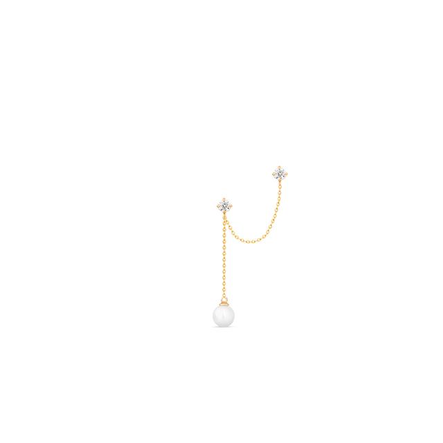 Kolczyk złoty z perłą