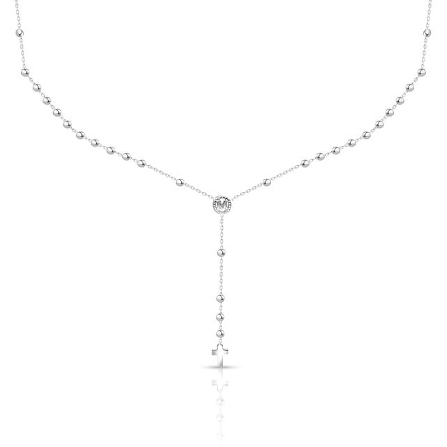 Naszyjnik srebrny z kulkami krzyżyk