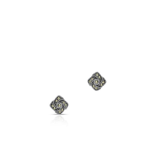 Kolczyki srebrne z markasytami